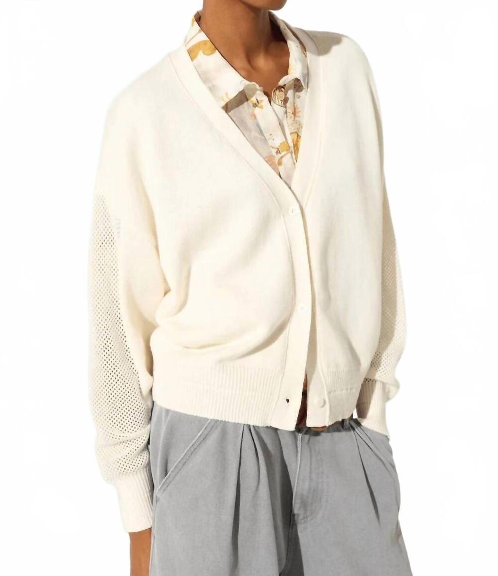 NEW COTELAC cotton cashmere long sleeves cardigan in chantilly